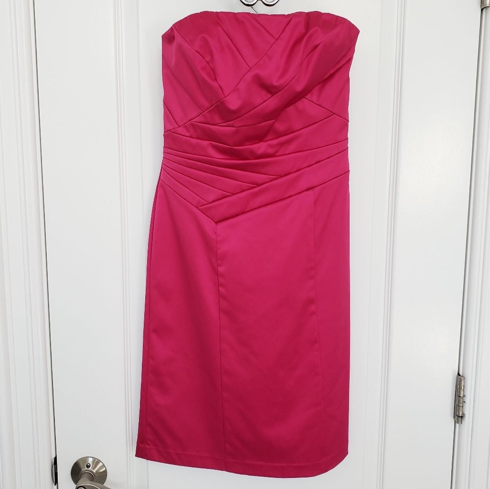 The Limited satin strapless dress pink size 6